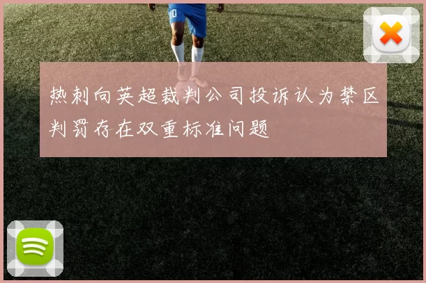 热刺向英超裁判公司投诉认为禁区判罚存在双重标准问题